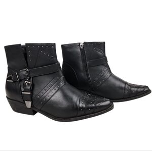 Cloudwalkers by Avenue Varick Black Studded Western Boots Women's Size 9.5 Wide